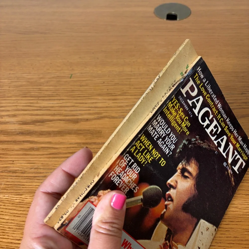 Vintage Pageant Magazine December 1976 Elvis Presley Cover 70s Pop Culture News